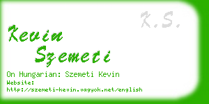 kevin szemeti business card